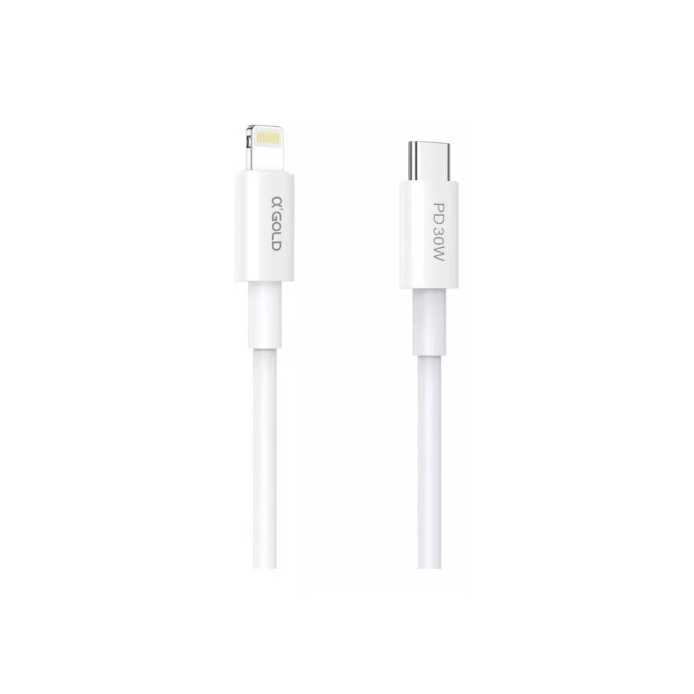 Cabo de Dados USB Lightning (Iphone) aGold 1mt 30W - CB-50 Truedata